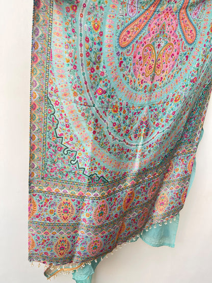Premium Embroidered Crepe Satin Unstitched Designer 3 Pcs Suit Set