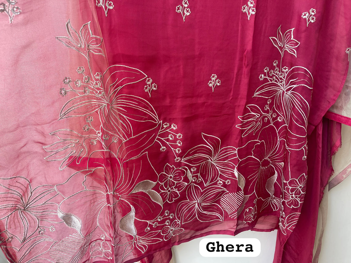 Elegant Resham Embroidered Unstitched Suit Set