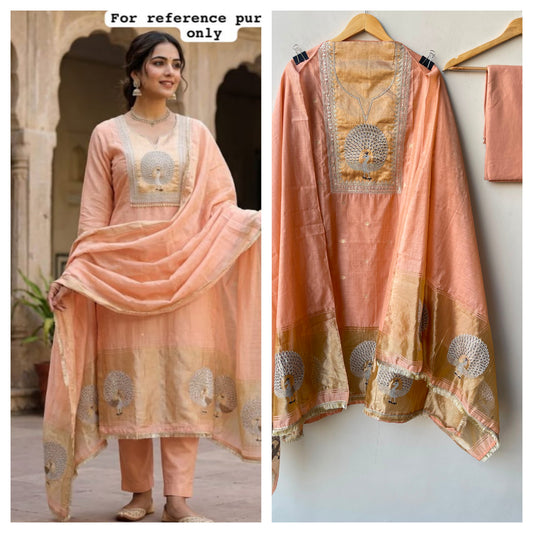 Banarasi mul chanderi ladies unstitched suit Rc19277 (b)