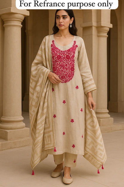 Linen silk unstitched ladies suit Rc17746