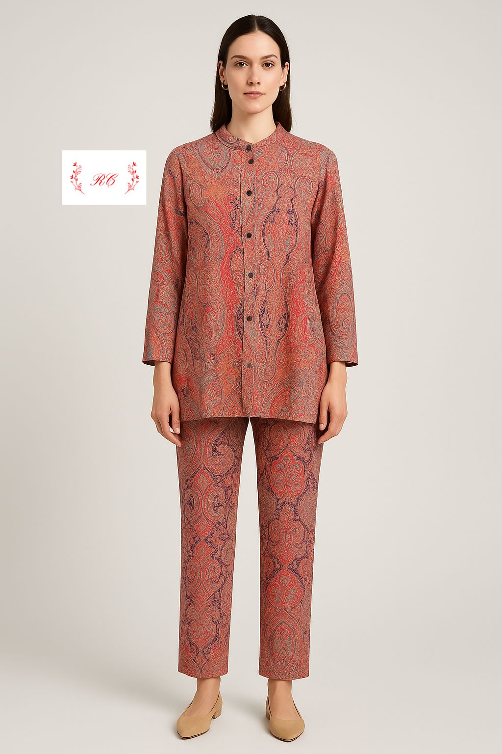 Imported velvet readymade ladies winter coord set Rc17875