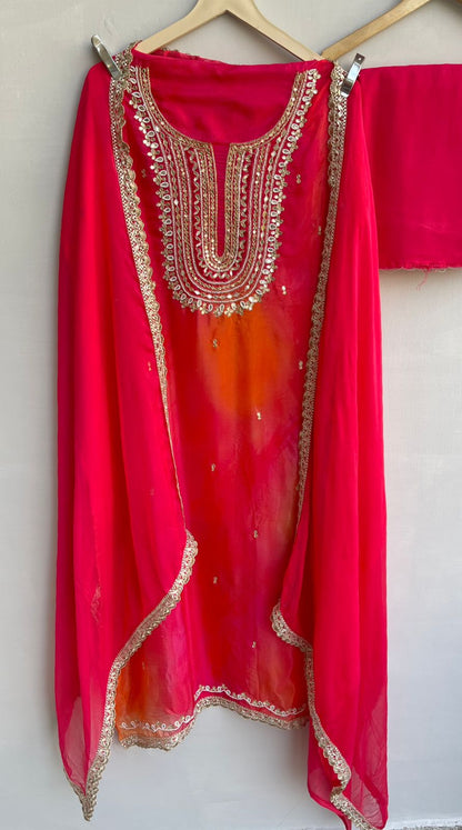 Organza shaded unstitched ladies suit Rc17889