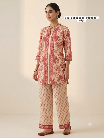 Muslin printed ladies stitched coord set Rc19196