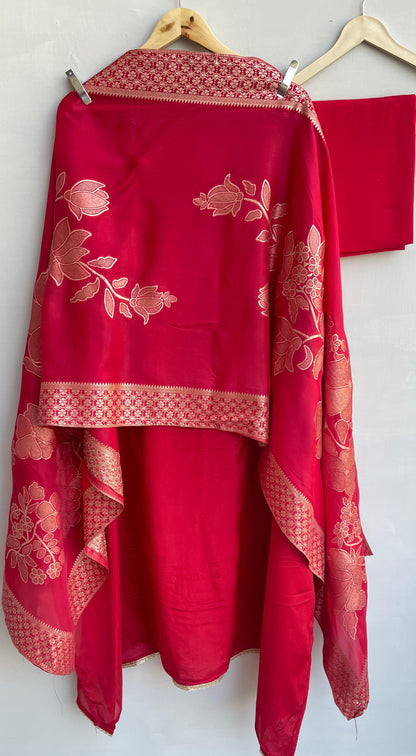 Silk organza unstitched ladies suit Rc17883 (b)