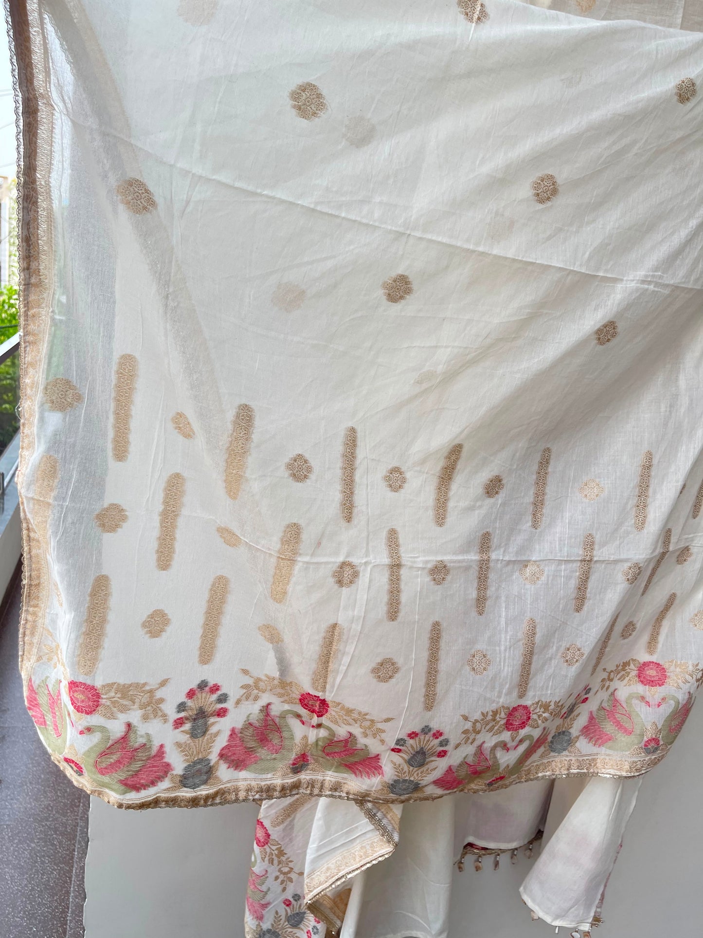 Cotton weaving unstitched ladies suit Rc18981