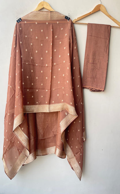 Pure Banarasi brocade silk unstitched ladies suit Rc19348 (b)