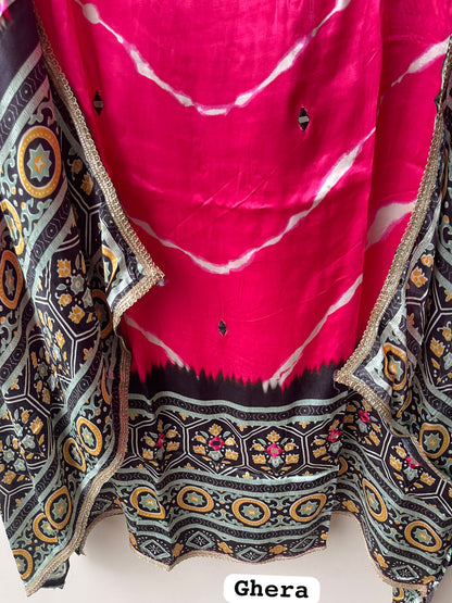 Gajji silk printed unstitched ladies suit Rc19226 (b)