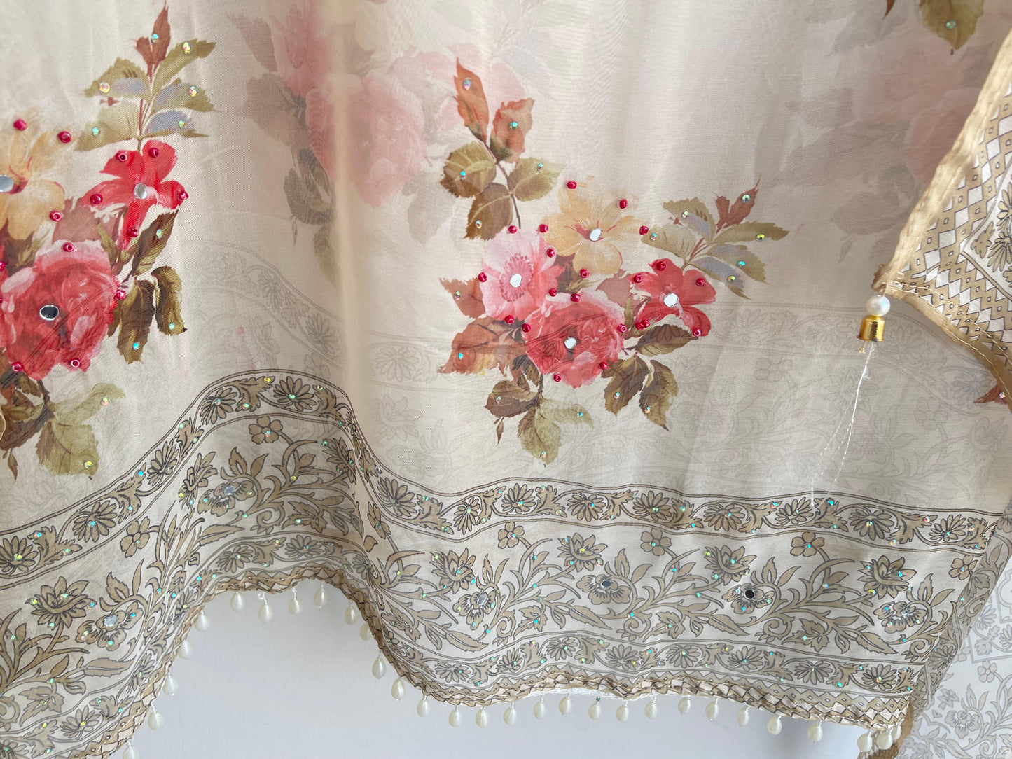 Organza printed unstitched ladies suit Rc18538