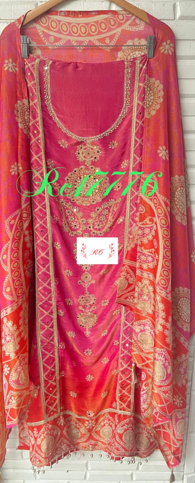 Shimmer silk unstitched ladies suit Rc17776