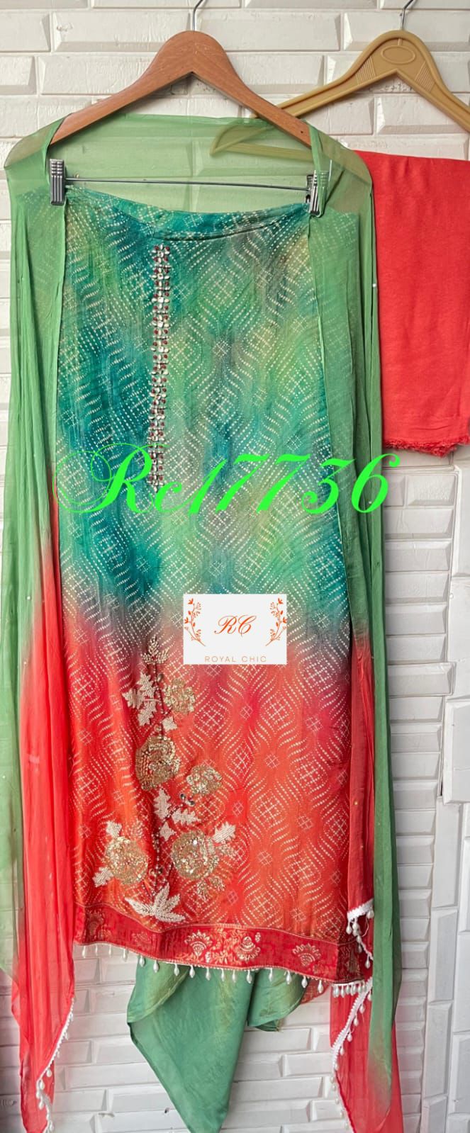 Tissue shimmer silk unstitched ladies suit Rc17736 (b)