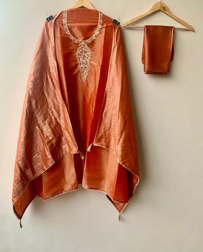 Shimmer Silk Printed Unstitched Suit Set