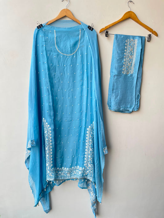 Organza Tuile Unstitched Ladies Suit with Zari Embroidery RC-19179 - Royal Chic by Priti (photo 2)