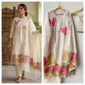 Soft Banarasi weaving mul chanderi unstitched ladies suit Rc18985