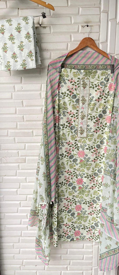 Cotton Printed Unstitched Ladies Suit Rc 17171