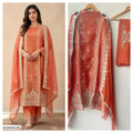 Premium Shimmer Tissue Embroidered Designer Unstitched Suit Set