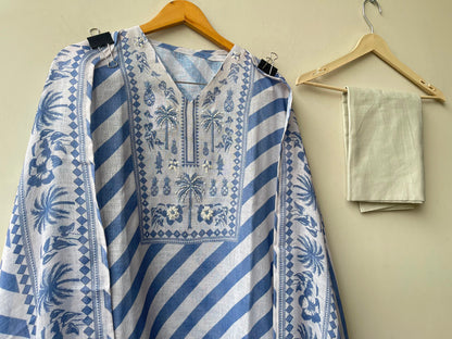 Linen printed unstitched ladies suit Rc19078