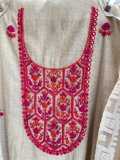 Self khadi mul chanderi unstitched ladies suit Rc17935