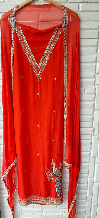 Organza unstitched ladies suit Rc17372