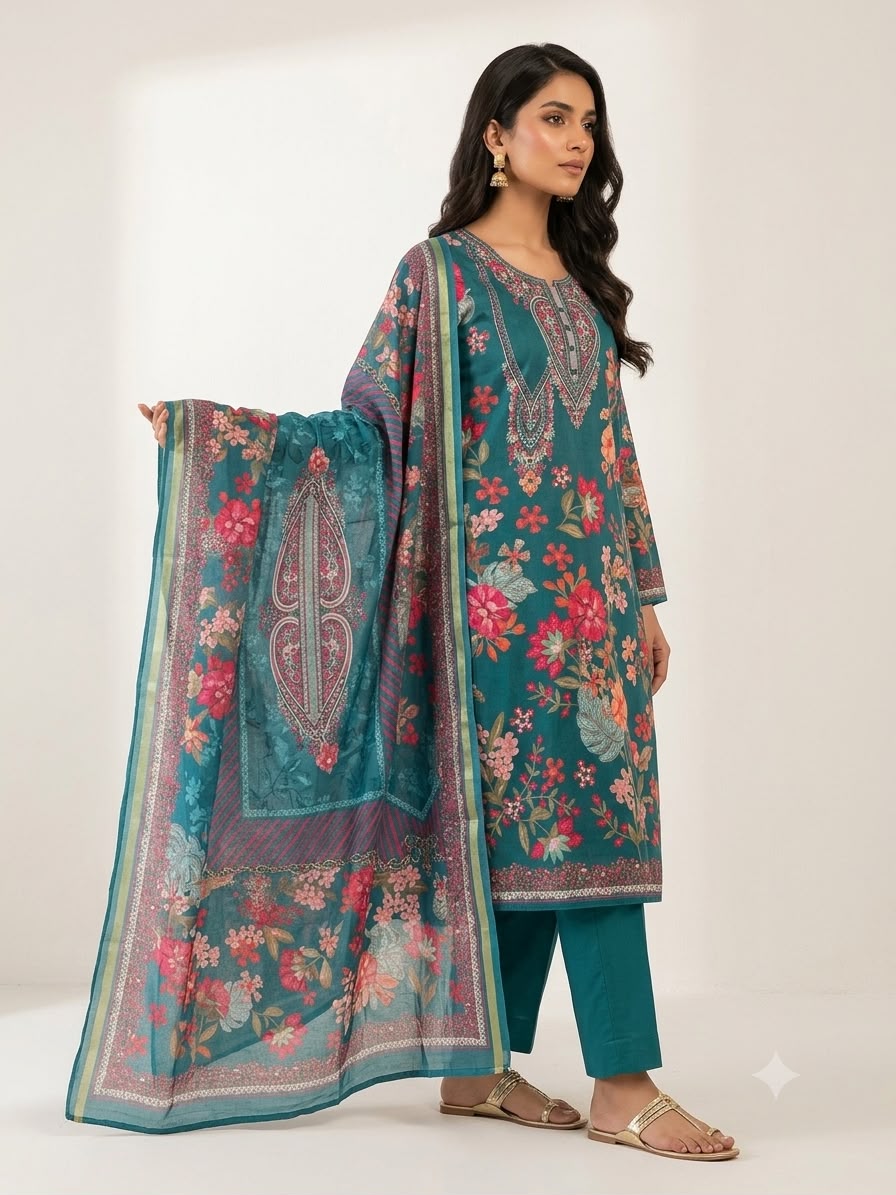 Cotton printed unstitched ladies suit Rc19013
