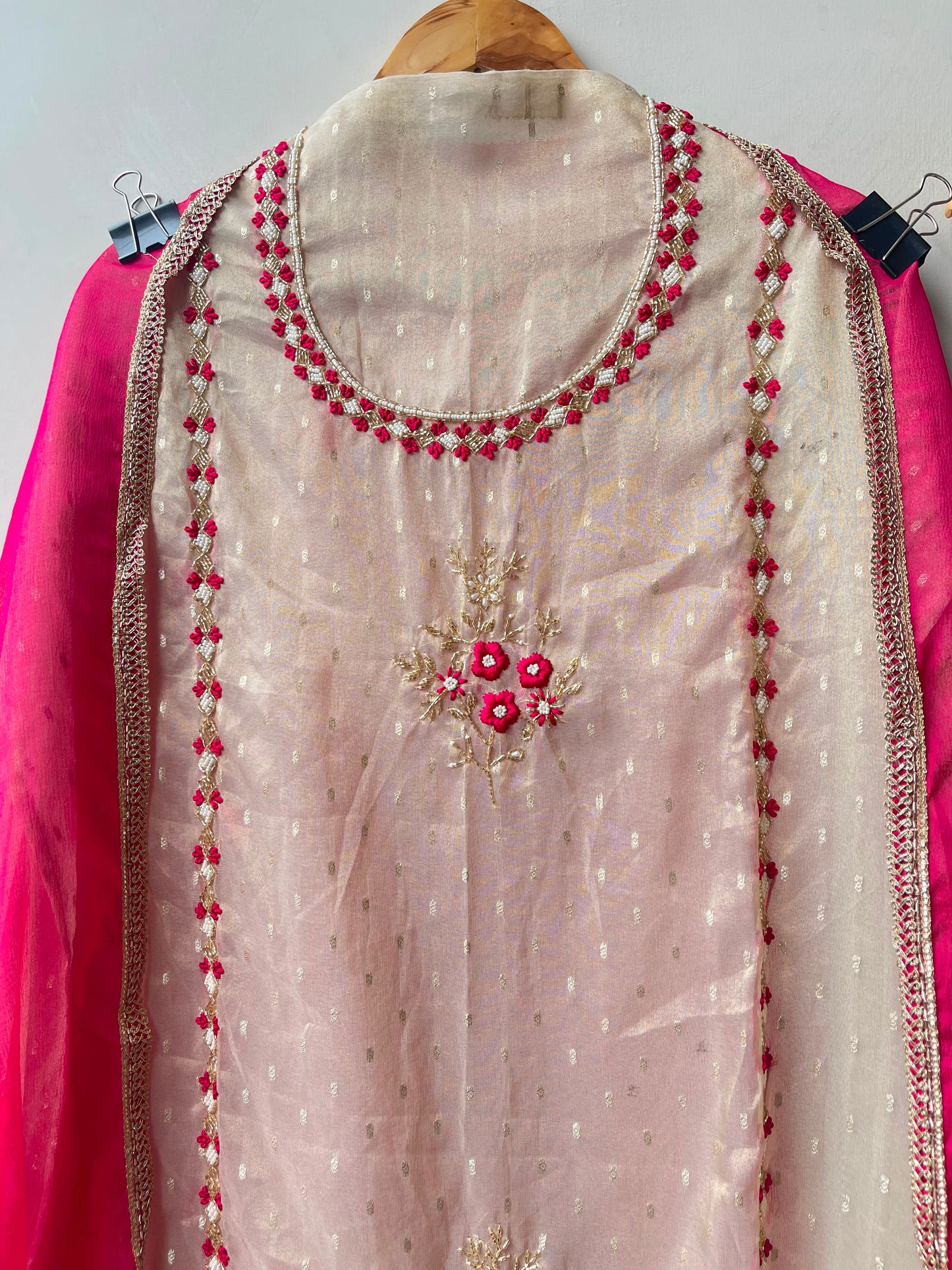 Shimmer organza unstitched ladies suit Rc19132
