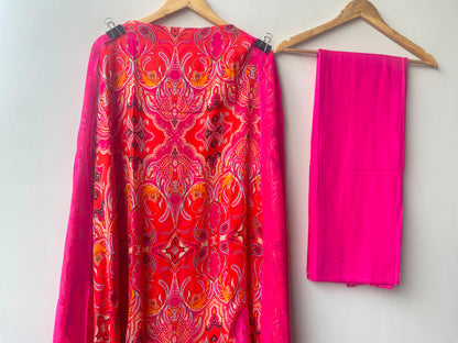 Organza Tuile printed ladies unstitched suit Rc19146