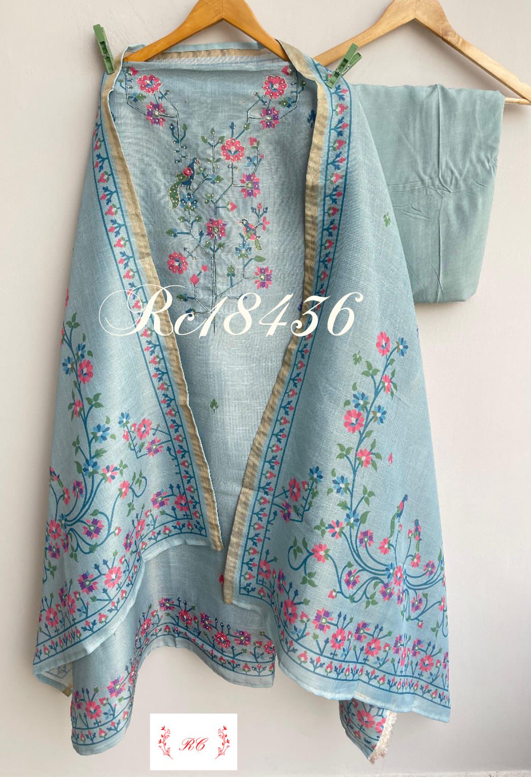 Linen unstitched ladies suit Rc18436