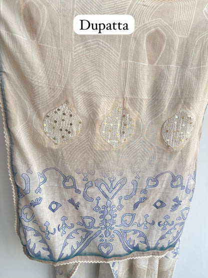 Self mul chanderi unstitched ladies suit Rc18490