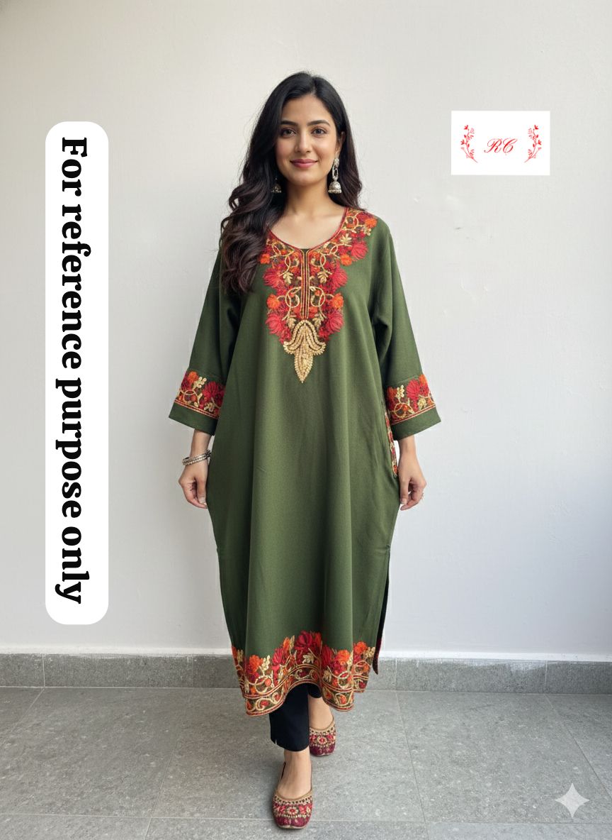Kashmiri pheron readymade ladies winter kurta Rc18155