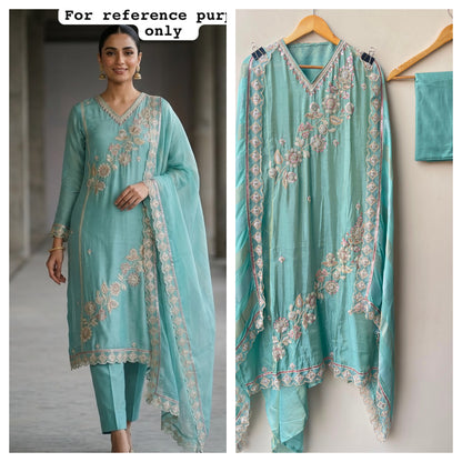 Shimmer silk unstitched ladies suit Rc19203 (a)