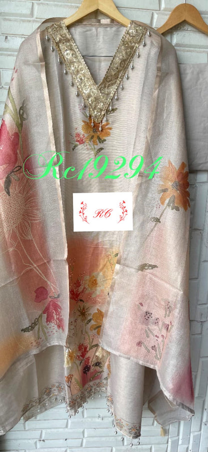 Shimmer linen printed ladies unstitched suit Rc19294