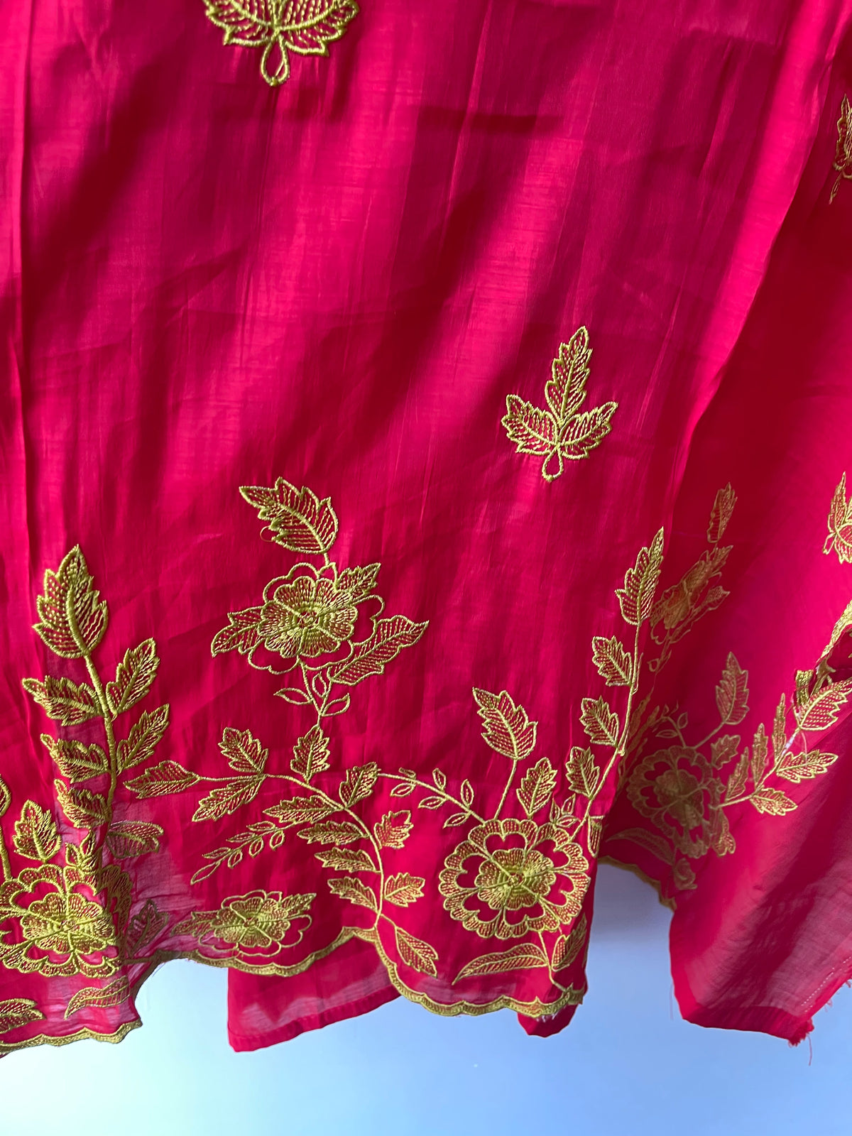 Designer Mul Chanderi 3 Pcs Unstitched Suit Set