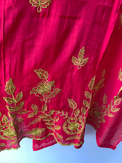 Designer Mul Chanderi 3 Pcs Unstitched Suit Set