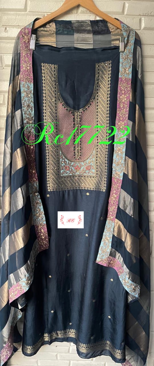 Banarasi tassar silk unstitched ladies suit Rc17722 (a)