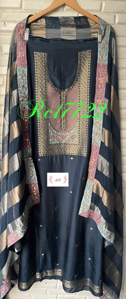 Banarasi tassar silk unstitched ladies suit Rc17722 (a)