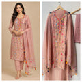 Pure Premium Shimmer Crushed Tissue Unstitched Designer 3 Pcs Suit Set