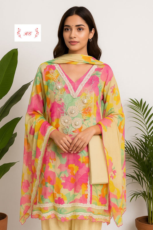 Linen unstitched ladies suit Rc17442