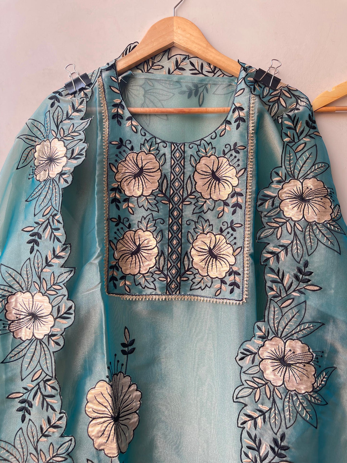 Shimmer glass organza ladies unstitched suit Rc19302 (b)