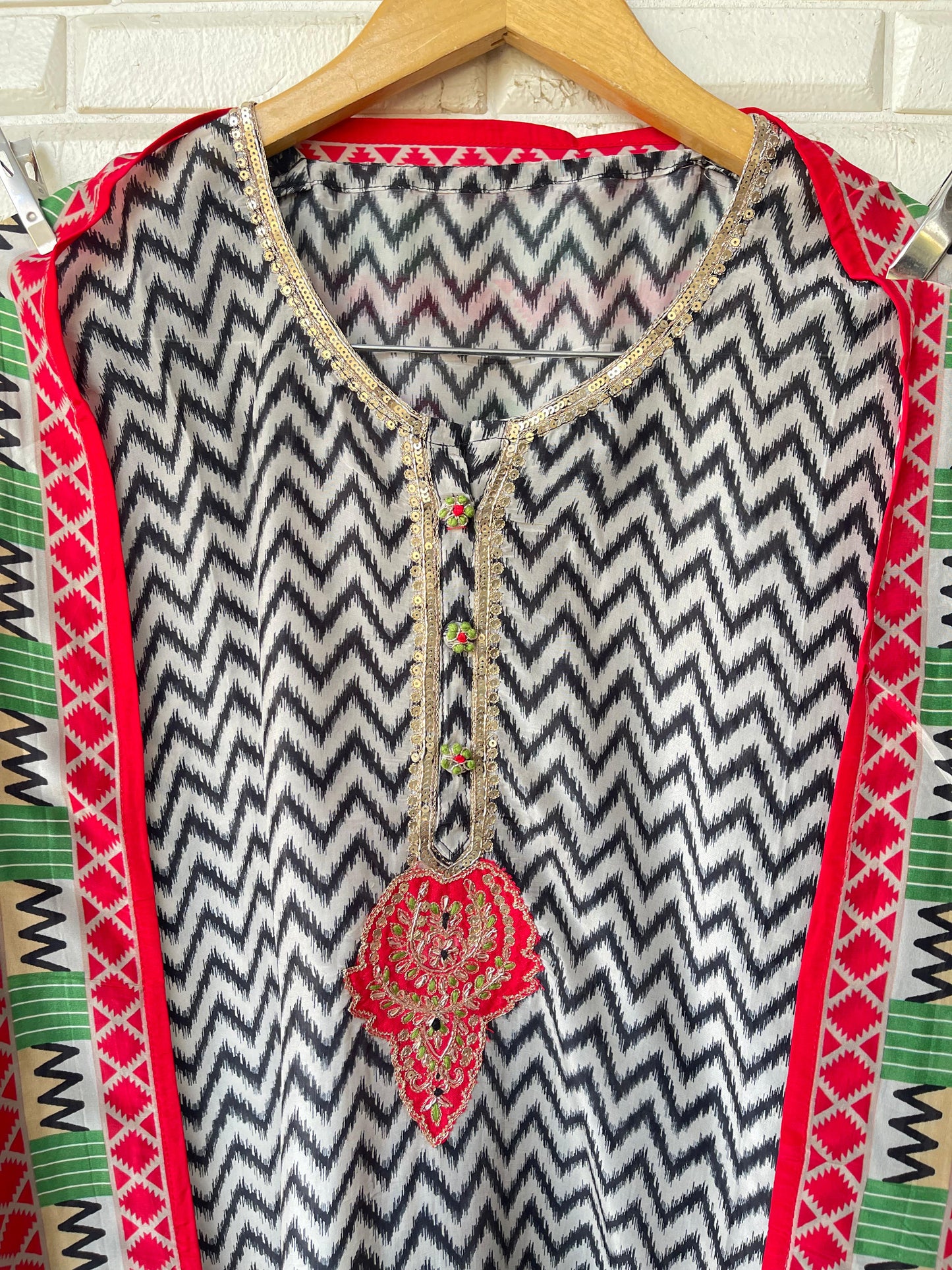 Satin Crepe Ikkat Printed Unstitched Ladies Suit RC-18403 – view 5