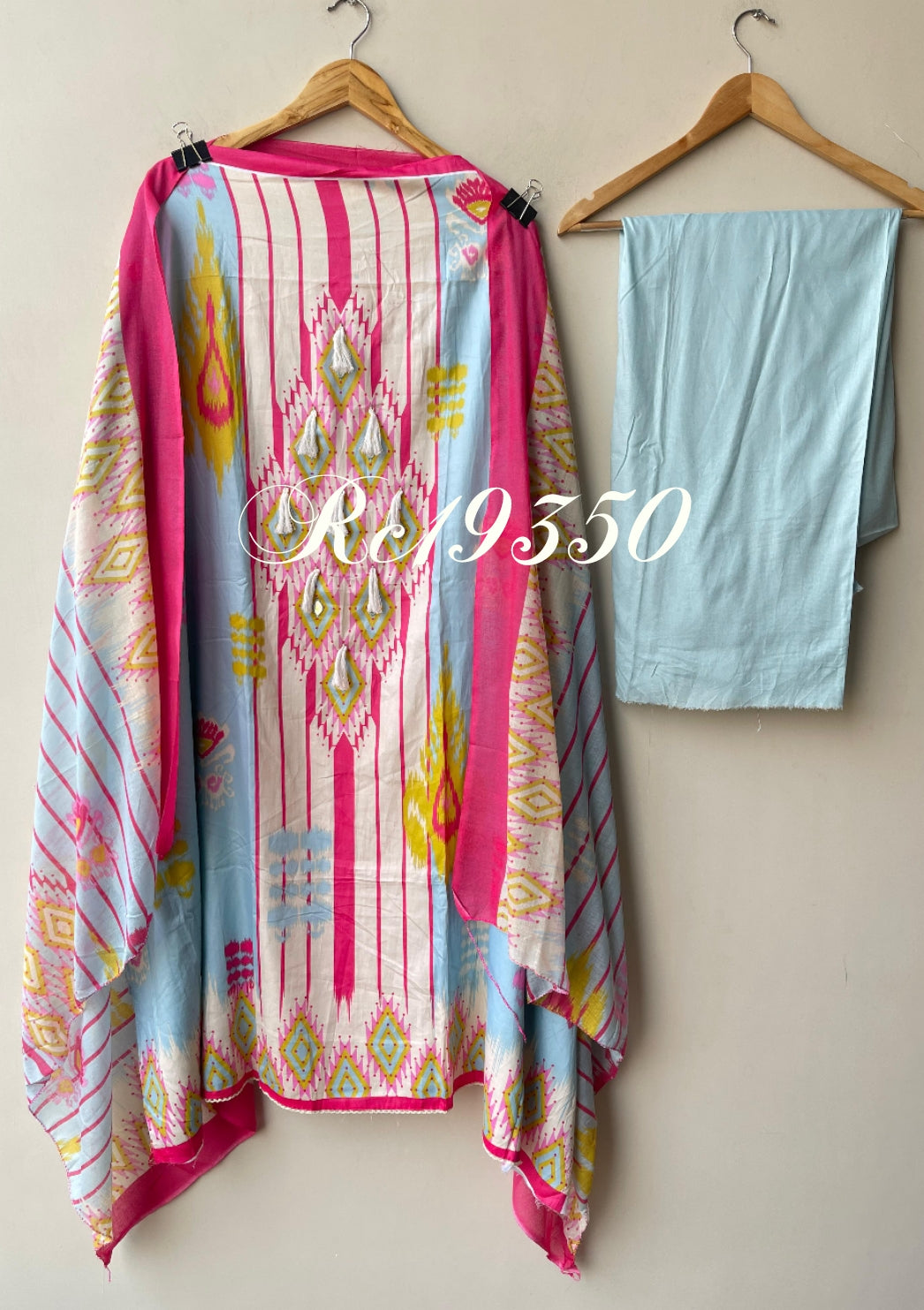 Ikkat print cotton unstitched ladies suit