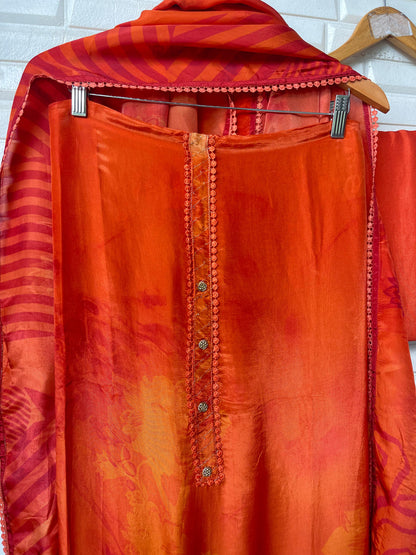 Crape satin unstitched ladies suit Rc17712 (b)