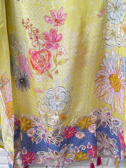 Muslin silk unstitched ladies suit Rc17760