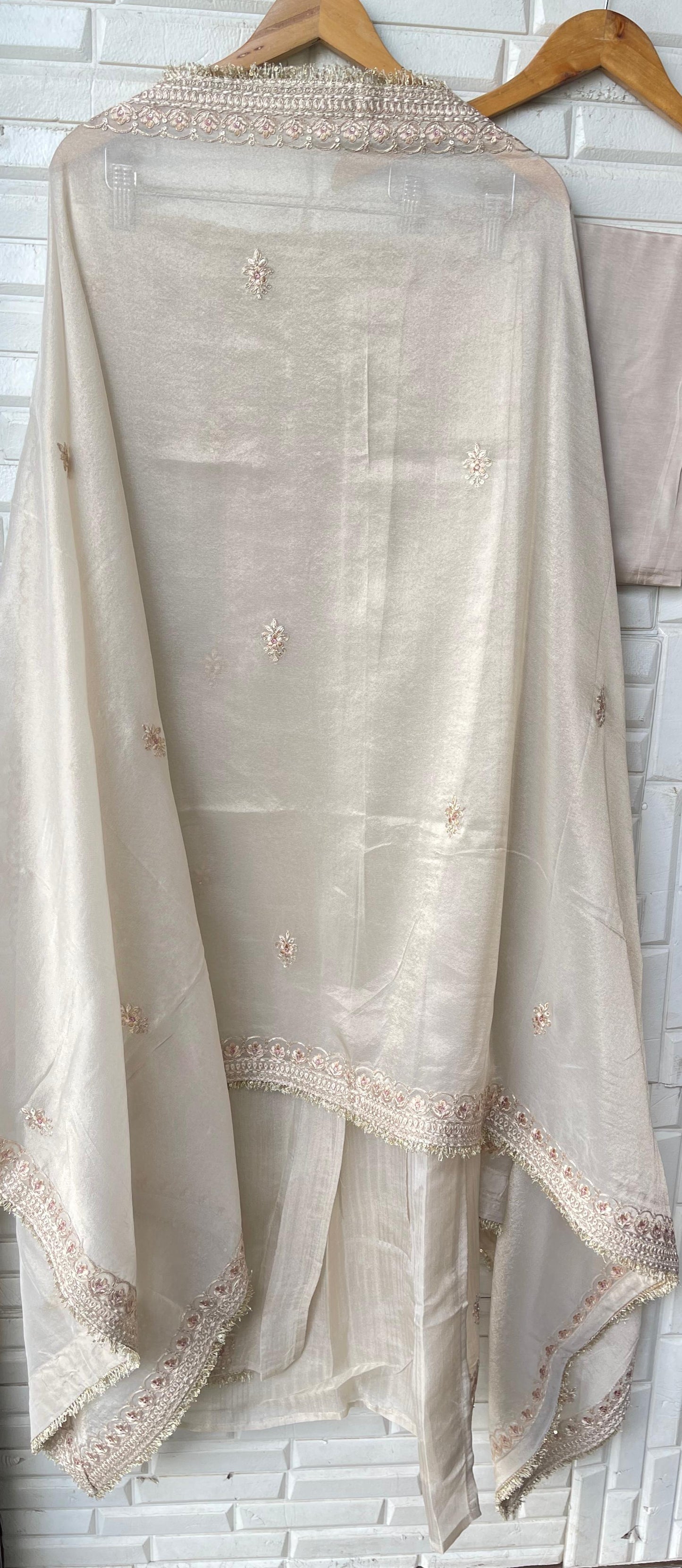 Pure banarasi shimmer silk unstitched ladies suit Rc17853 (b)