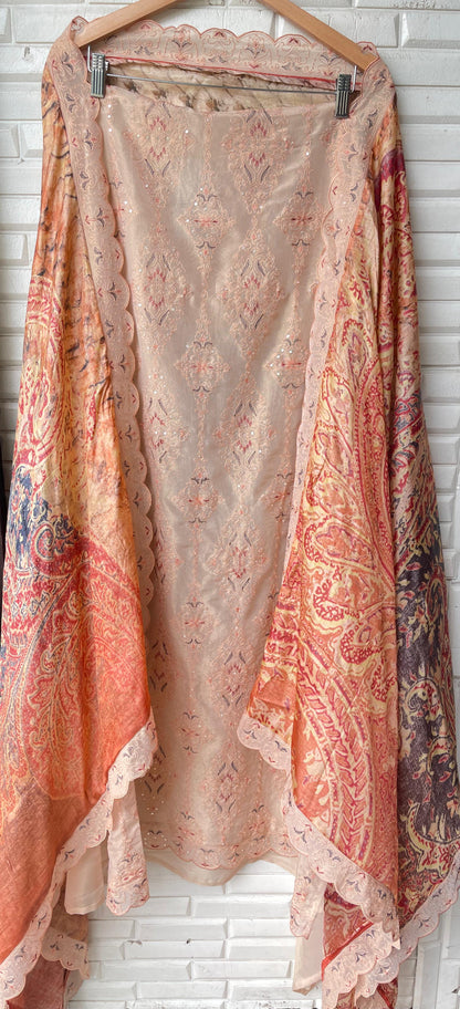 Organza shimmer unstitched ladies suit Rc17526