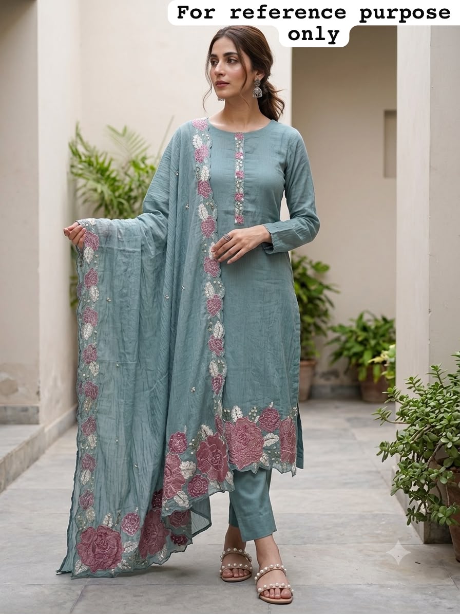 Crushed mul cotton ladies unstitched suit Rc19198