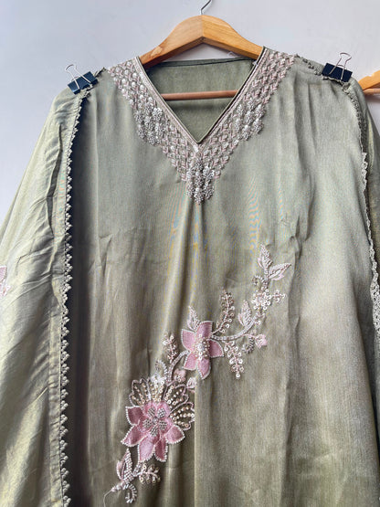 Pure shimmer giraffe silk unstitched ladies suit Rc19170 (a)