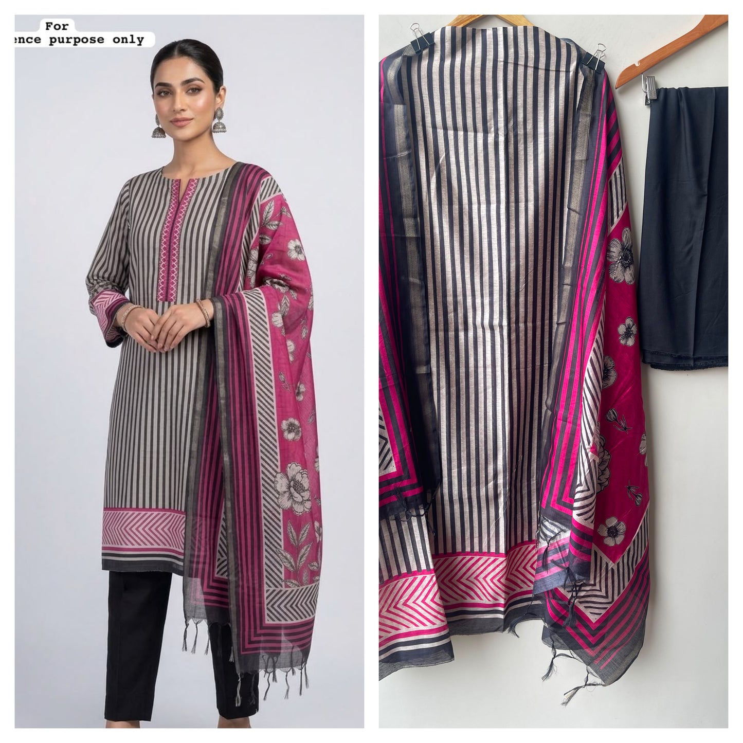 Mul chanderi printed ladies unstitched suit Rc19036 (b)