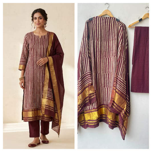 Cotton Chanderi Printed Unstitched Ladies Suit RC-19265(B) - Royal Chic by Priti