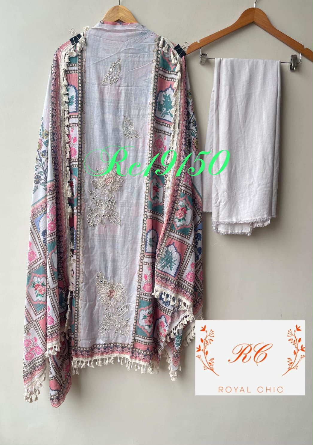 Mul chanderi printed ladies unstitched suit Rc19150 (a)
