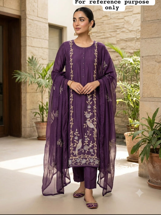 Mul chanderi unstitched ladies suit Rc19167