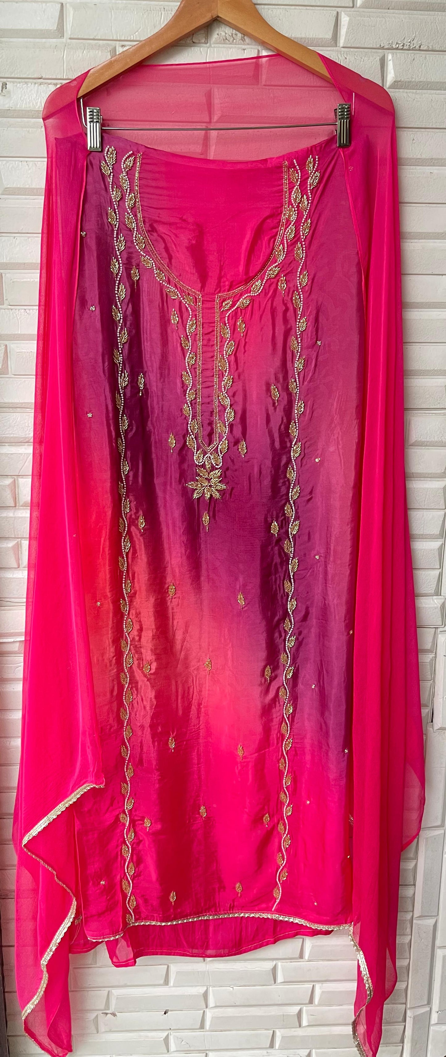 Glass organza unstitched ladies suit  Rc17454